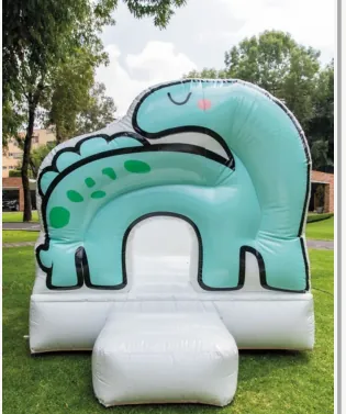 Inflable Dino en color verde menta