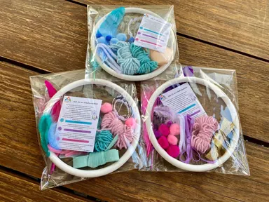 Kits de atrapasueños con aros, estambres y pompones